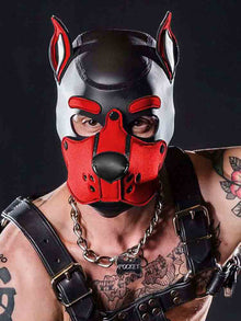 Mister S Neopren K9 Puppy-Maske - schwarz/rot