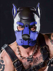 Mister S Neopren K9 Puppy-Maske - schwarz/royal
