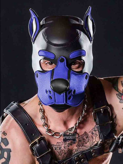 Mister S Neopren K9 Puppy-Maske - schwarz/royal