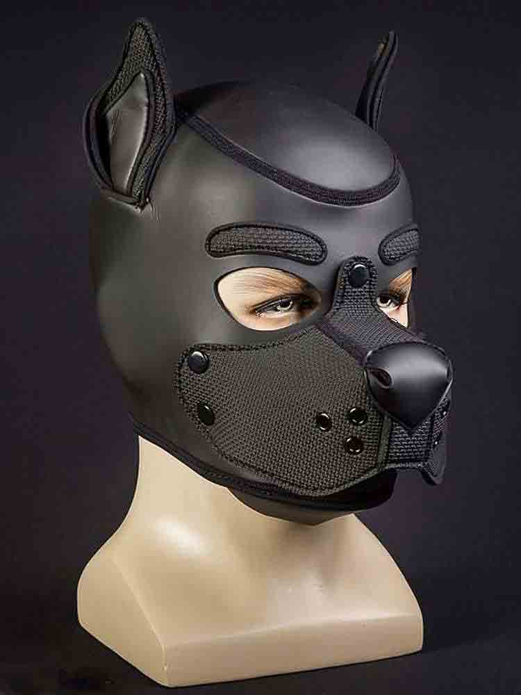 Mister S Neopren K9 Puppy-Maske - schwarz/schwarz