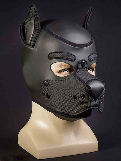 Mister S Neopren K9 Puppy-Maske - schwarz/schwarz