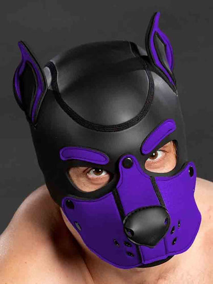Mister S Neopren K9 Puppy-Maske - schwarz/purple
