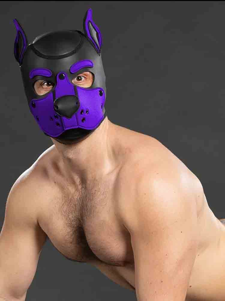 Mister S Neopren K9 Puppy-Maske - schwarz/purple