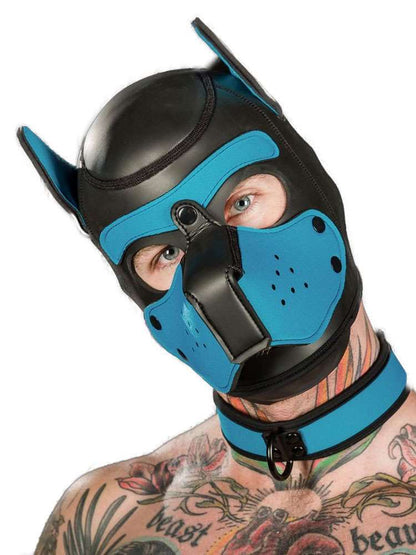 Mister S Neopren Puppy Halsband - aqua/schwarz