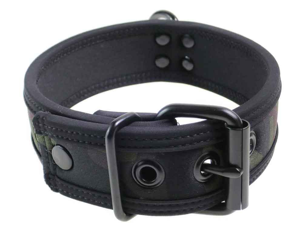Mister S Neopren Puppy Halsband - camo/schwarz