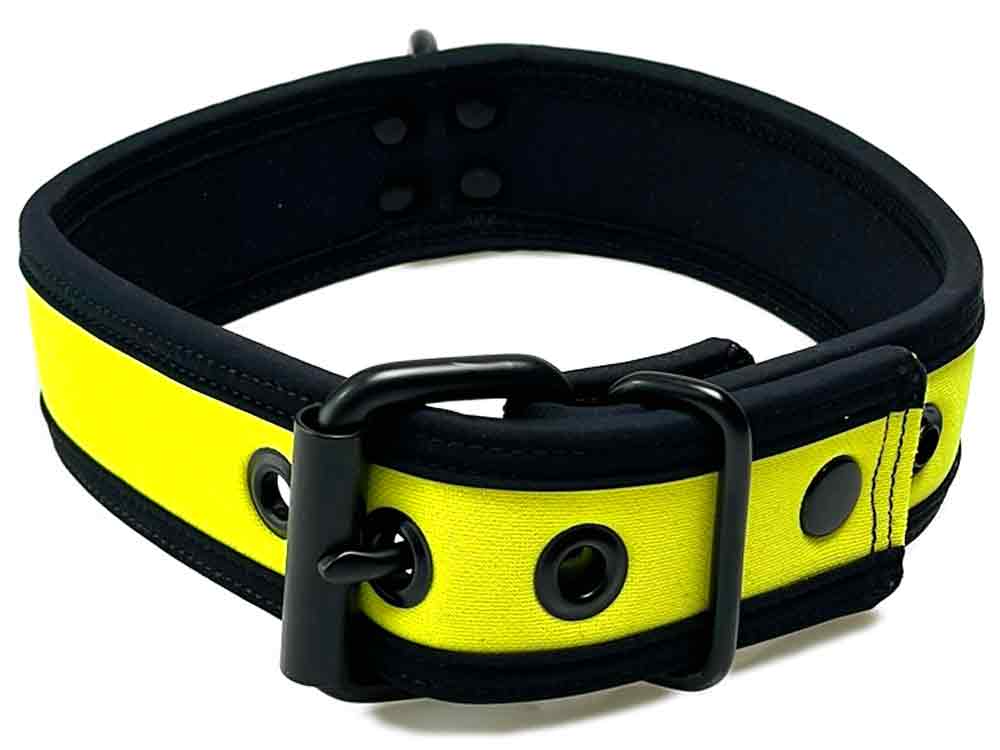 Mister S Neopren Puppy Halsband - gelb/schwarz