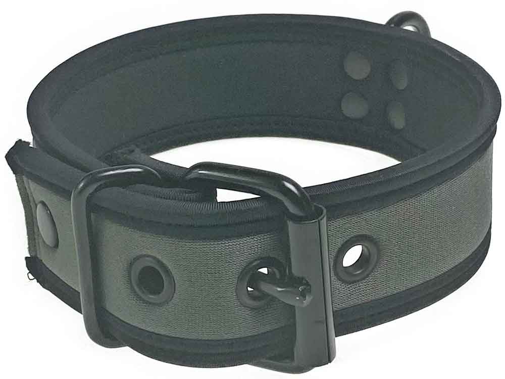 Mister S Neopren Puppy Halsband - grau/schwarz