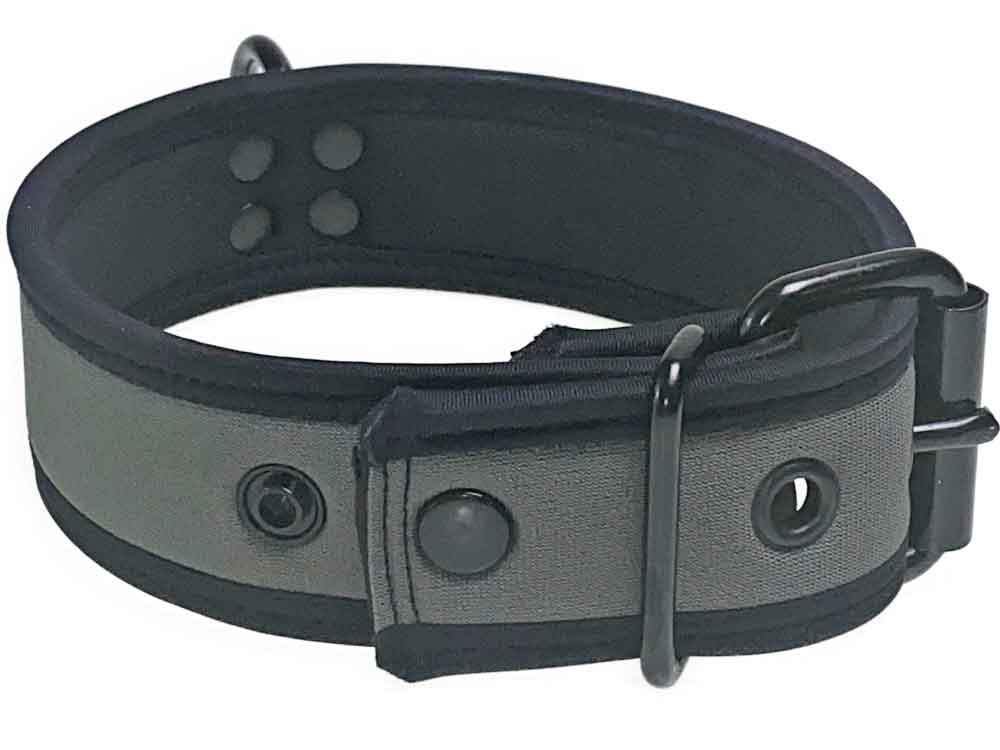 Mister S Neopren Puppy Halsband - grau/schwarz