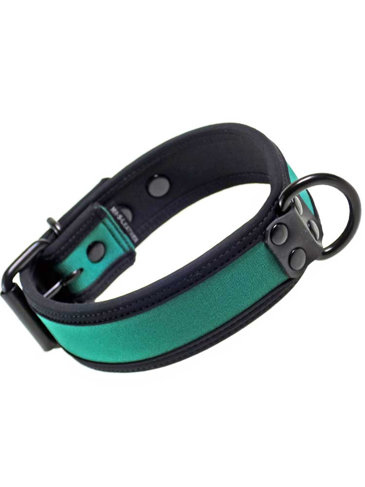 Mister S Neopren Puppy Halsband - huntergreen/schwarz