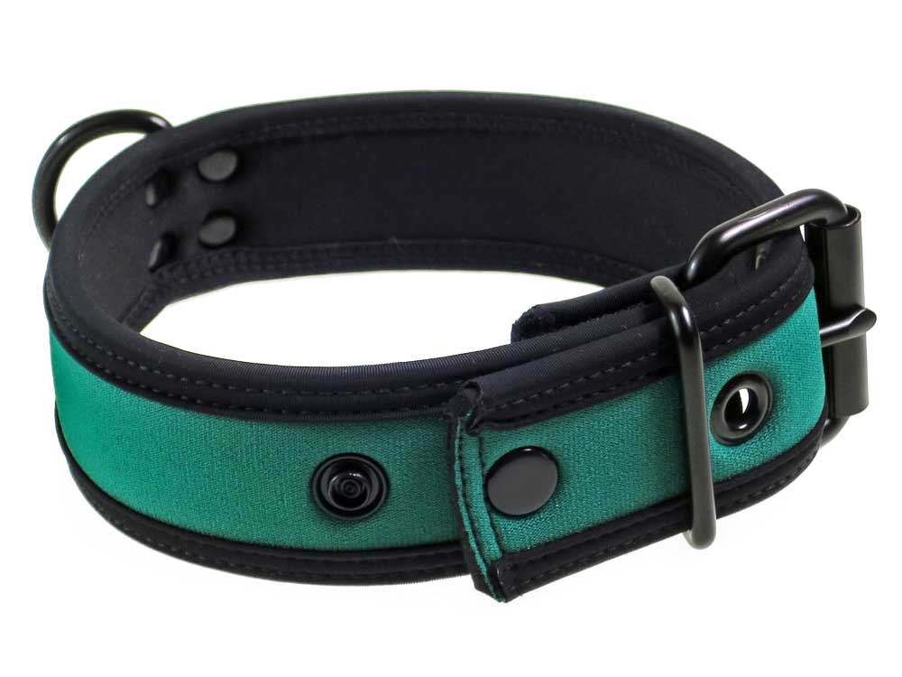 Mister S Neopren Puppy Halsband - huntergreen/schwarz