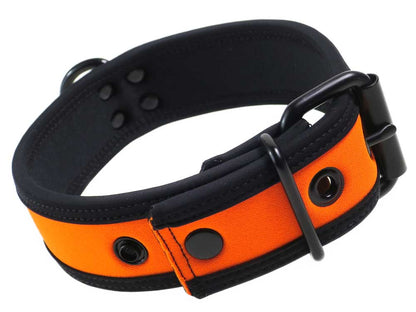 Mister S Neopren Puppy Halsband - orange/schwarz