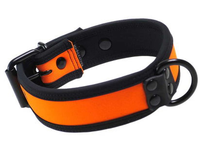 Mister S Neopren Puppy Halsband - orange/schwarz
