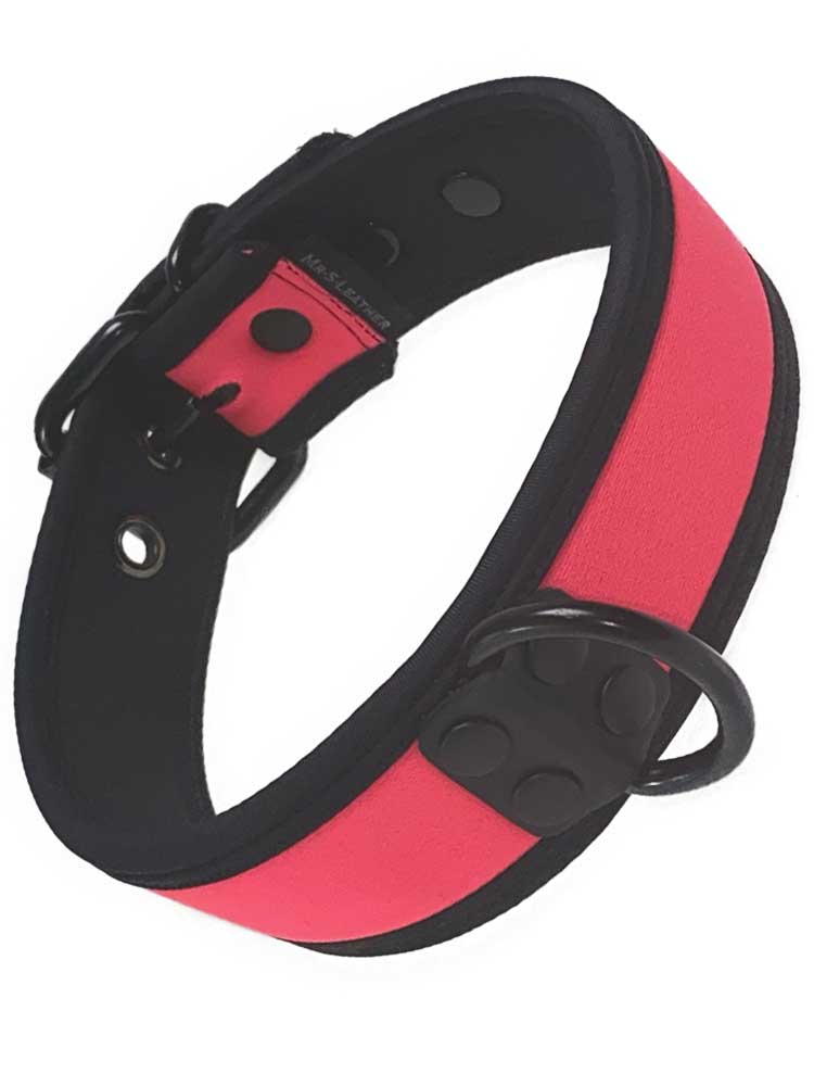 Mister S Neopren Puppy Halsband - pink/schwarz