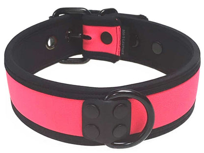 Mister S Neopren Puppy Halsband - pink/schwarz