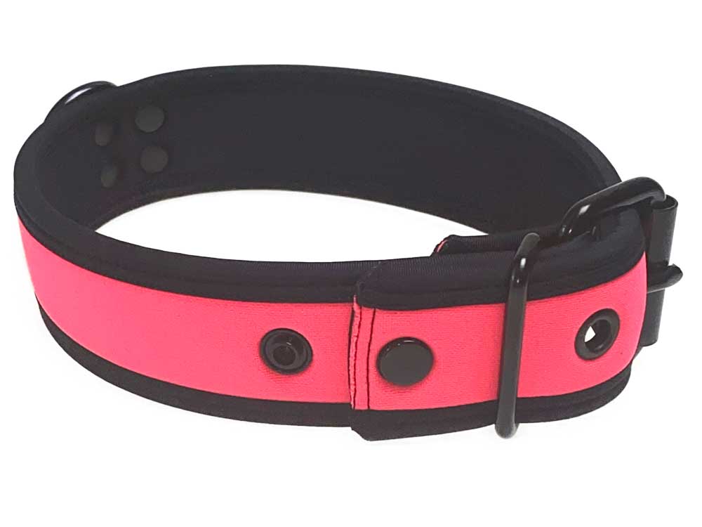 Mister S Neopren Puppy Halsband - pink/schwarz