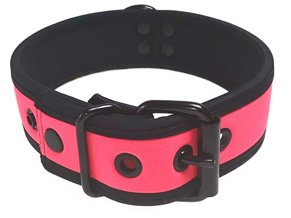 Mister S Neopren Puppy Halsband - pink/schwarz