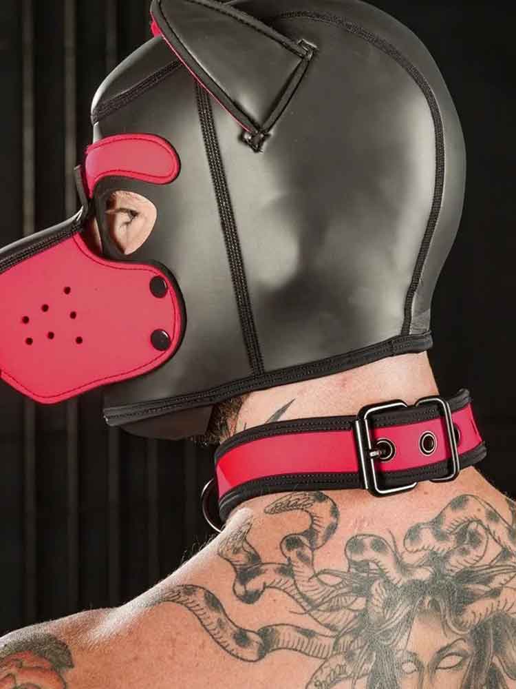Mister S Neopren Puppy Halsband - pink/schwarz