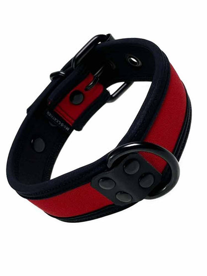 Mister S Neopren Puppy Halsband - rot / schwarz