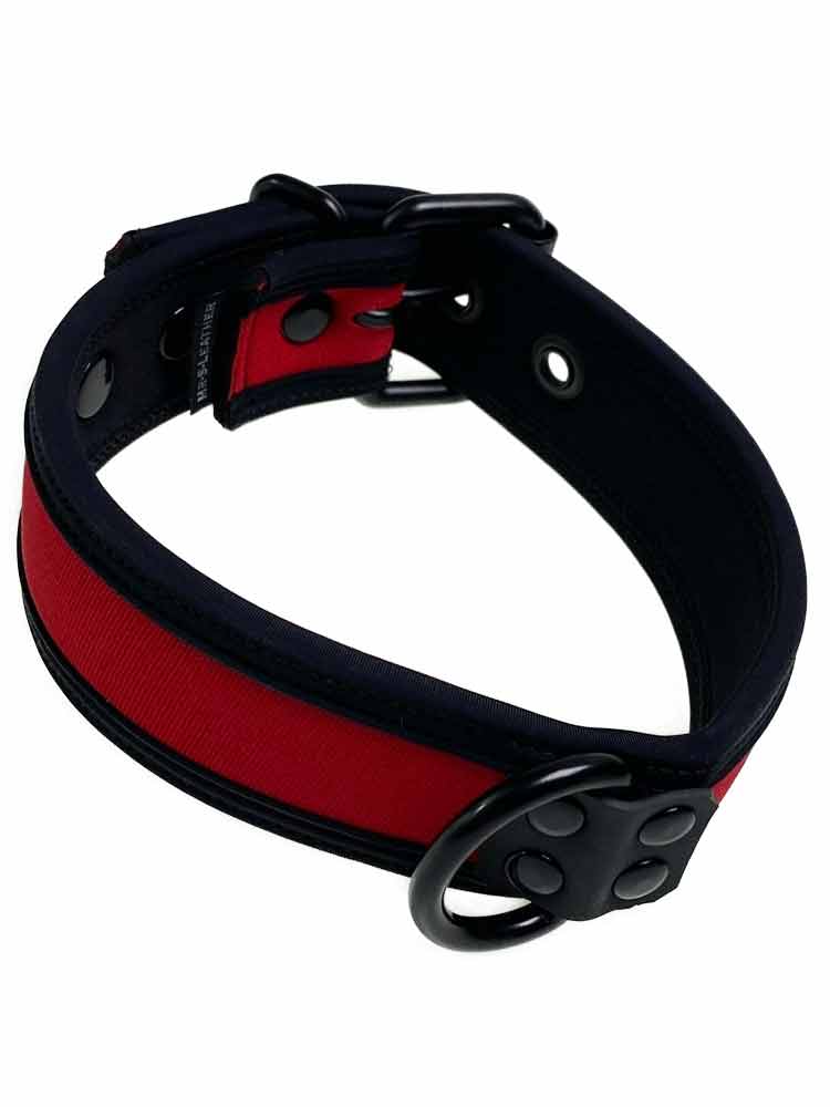 Mister S Neopren Puppy Halsband - rot / schwarz