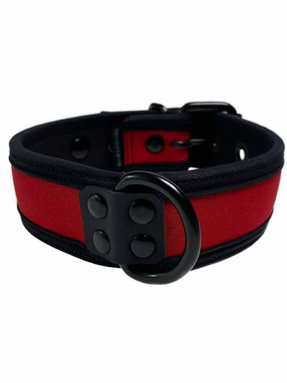 Mister S Neopren Puppy Halsband - rot / schwarz