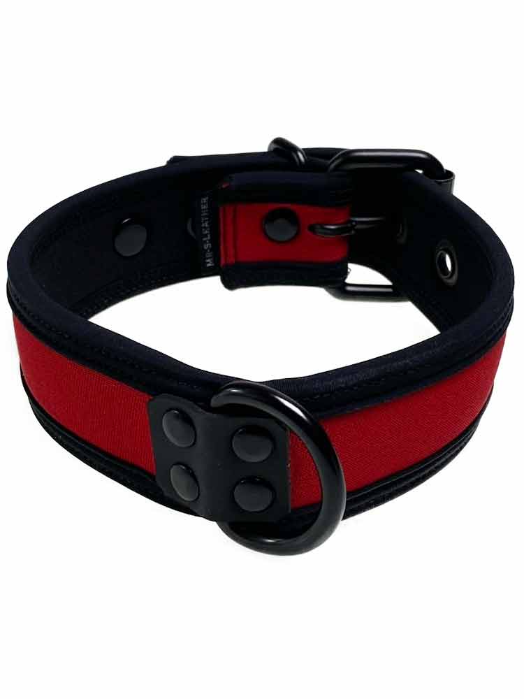 Mister S Neopren Puppy Halsband - rot / schwarz