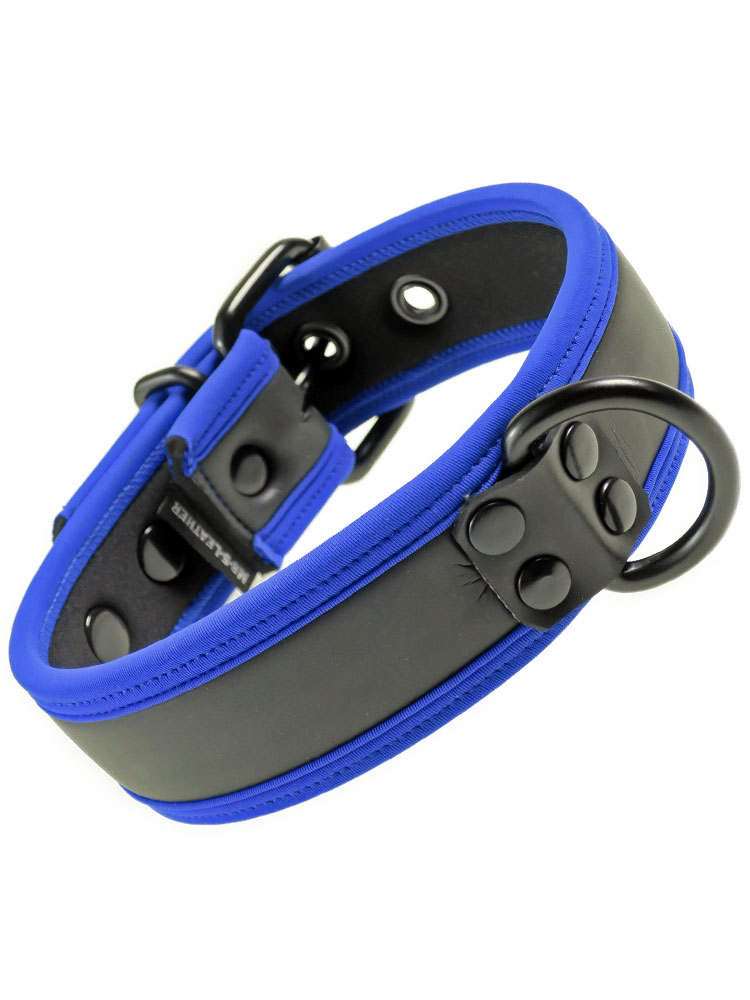 Mister S Neopren Puppy Halsband - schwarz/blau