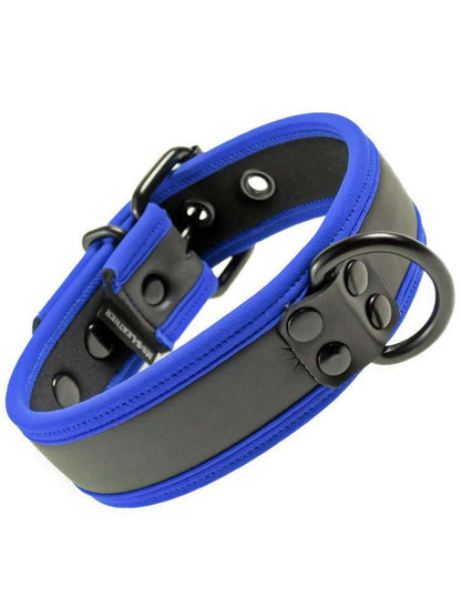 Mister S Neopren Puppy Halsband - schwarz/blau