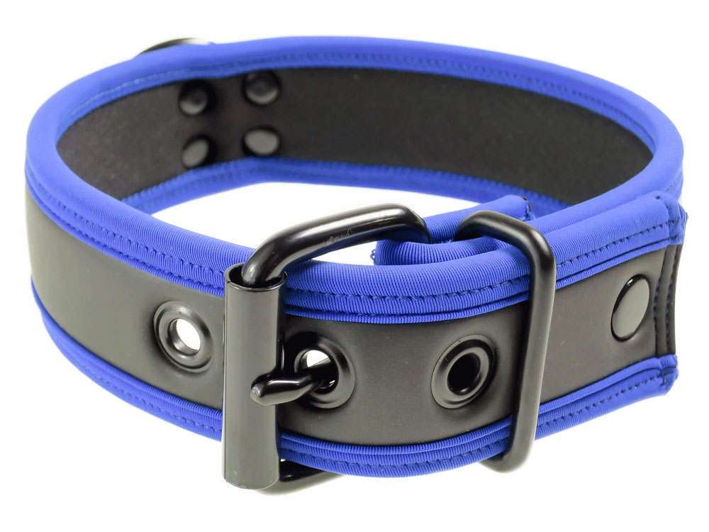 Mister S Neopren Puppy Halsband - schwarz/blau