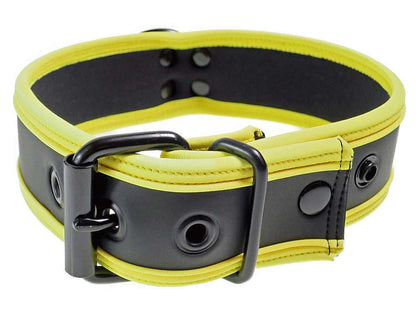 Mister S Neopren Puppy Halsband - schwarz/gelb