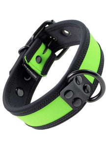 Mister S Neopren Puppy Halsband - lime/schwarz