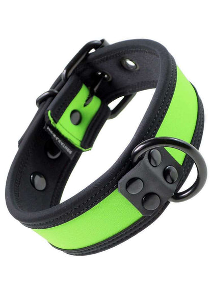 Mister S Neopren Puppy Halsband - lime/schwarz