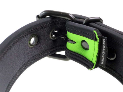 Mister S Neopren Puppy Halsband - lime/schwarz