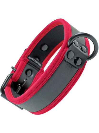 Mister S Neopren Puppy Halsband - schwarz/rot