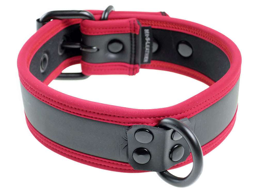 Mister S Neopren Puppy Halsband - schwarz/rot