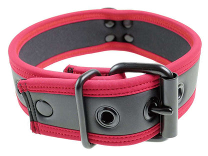 Mister S Neopren Puppy Halsband - schwarz/rot