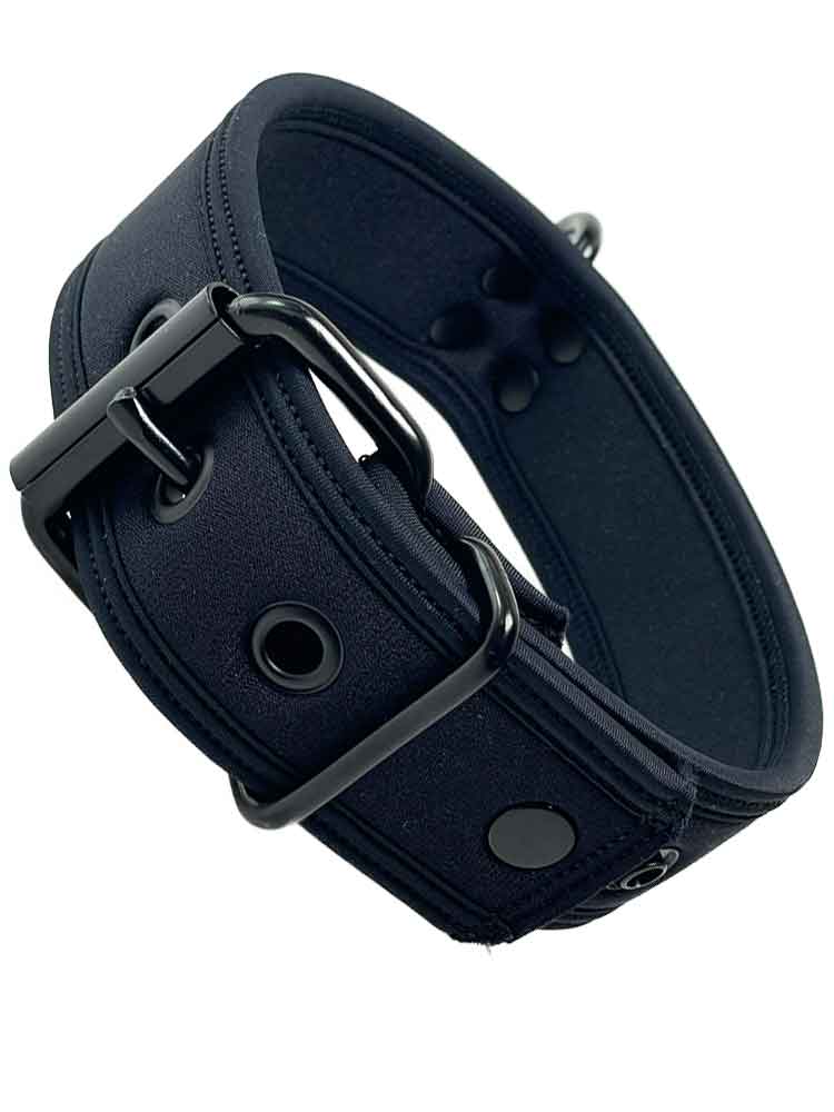 Mister S Neopren Puppy Halsband - schwarz/schwarz