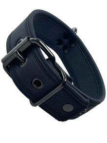 Mister S Neopren Puppy Halsband - schwarz/schwarz
