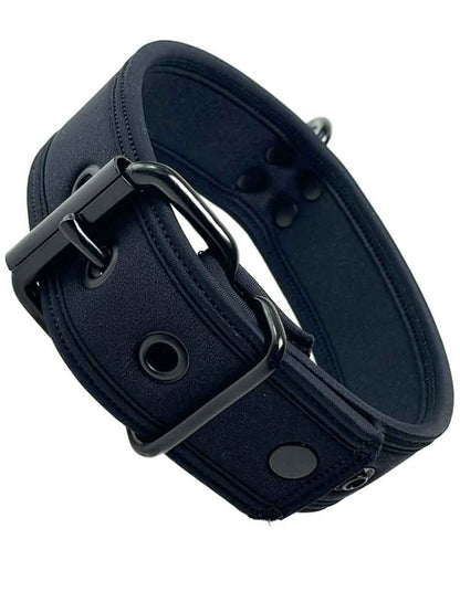 Mister S Neopren Puppy Halsband - schwarz/schwarz