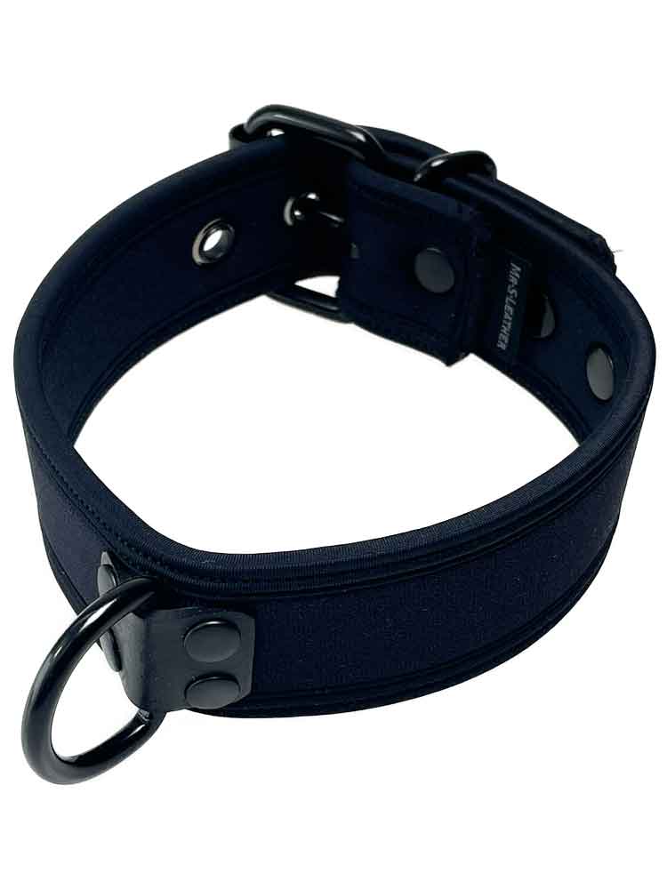 Mister S Neopren Puppy Halsband - schwarz/schwarz