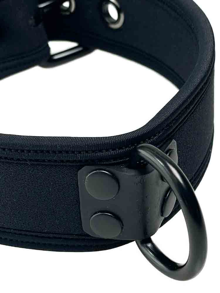 Mister S Neopren Puppy Halsband - schwarz/schwarz