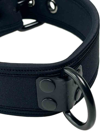 Mister S Neopren Puppy Halsband - schwarz/schwarz