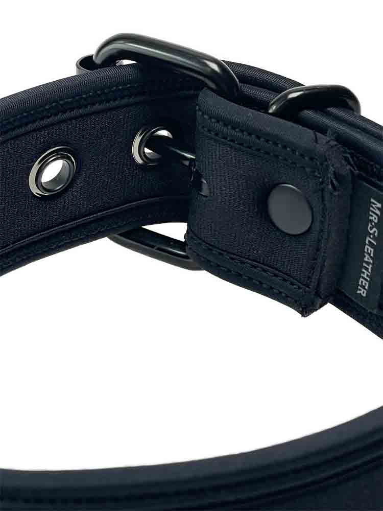 Mister S Neopren Puppy Halsband - schwarz/schwarz