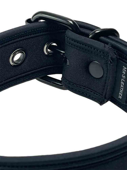Mister S Neopren Puppy Halsband - schwarz/schwarz