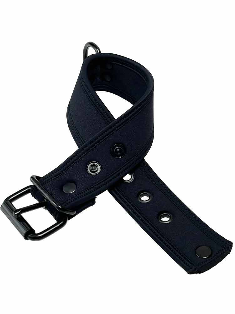 Mister S Neopren Puppy Halsband - schwarz/schwarz