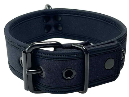 Mister S Neopren Puppy Halsband - schwarz/schwarz