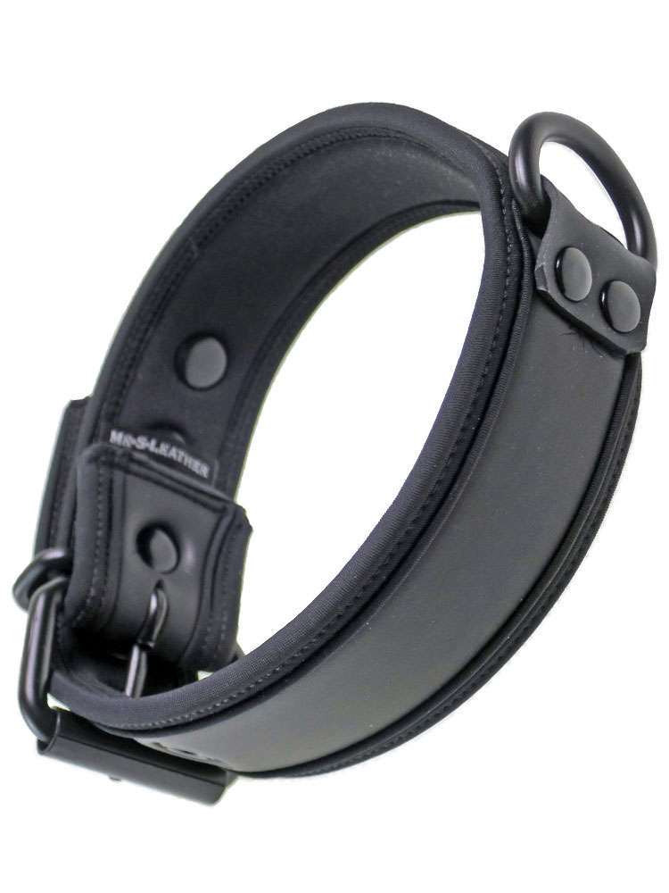 Mister S Neopren Puppy Halsband - schwarz/schwarz