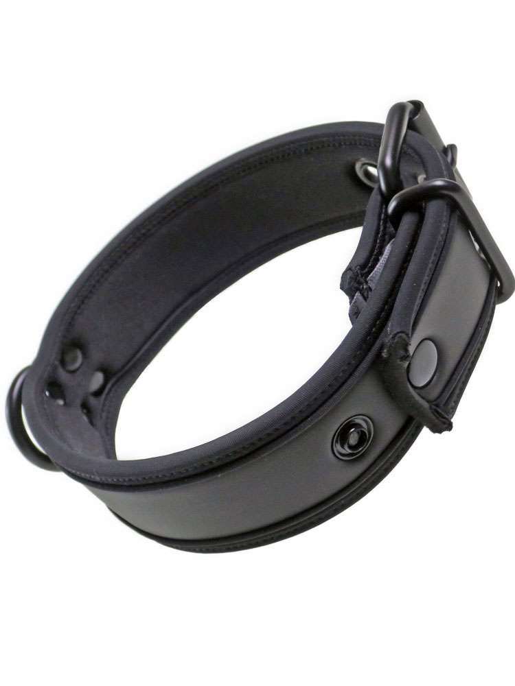Mister S Neopren Puppy Halsband - schwarz/schwarz