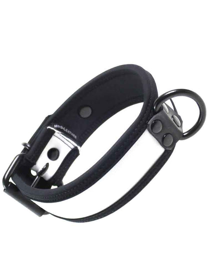 Mister S Neopren Puppy Halsband - weiss/schwarz