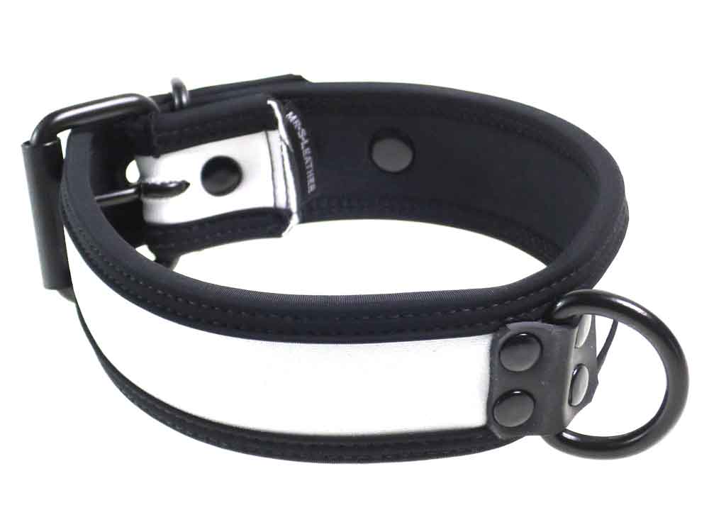 Mister S Neopren Puppy Halsband - weiss/schwarz
