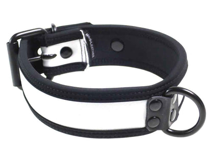 Mister S Neopren Puppy Halsband - weiss/schwarz